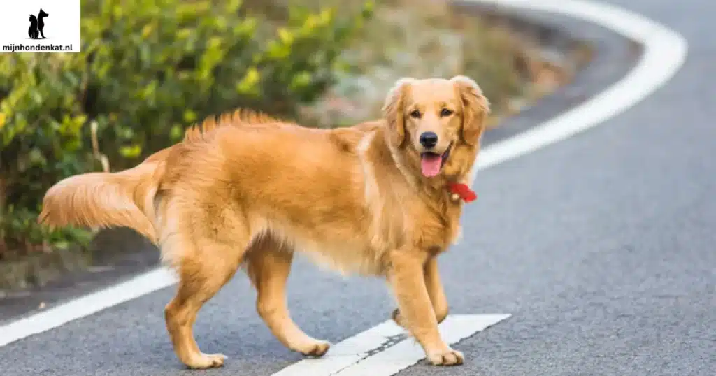 Golden Retriever x Labradoodle met een gezonde, krullende vacht