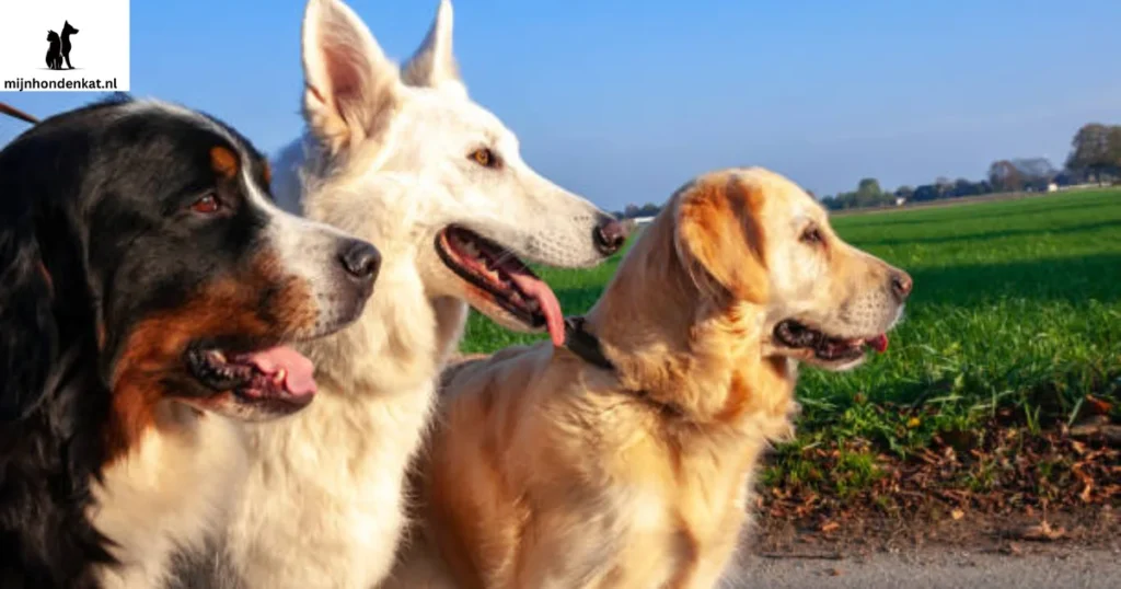 Vriendelijke Golden Retriever mix ligt op de bank in de woonkamer