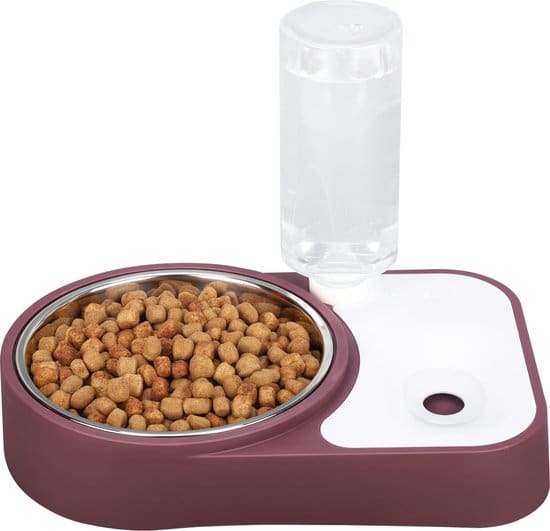 Belle Vous Automatische Waterdispenser & Voerbak – 500ml – Bruin
